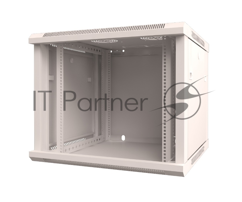 Настенный шкаф Rexant RAL 9005 19" 9U 600×450×501 (ШxГxВ), дверь стекло, металлическая задняя стенка, боковые съемные стенки
