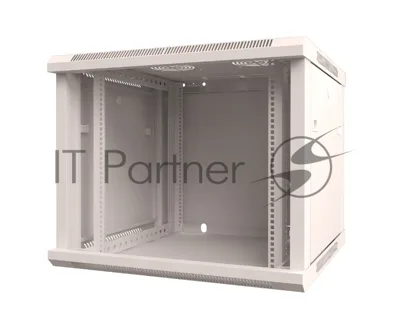 Настенный шкаф Rexant RAL 9005 19" 9U 600×450×501 (ШxГxВ), дверь стекло, металлическая задняя стенка, боковые съемные стенки