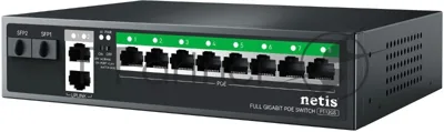 Коммутатор Netis P112GS, 8×1 Гбит/с PoE + 2×1 Гбит/с Uplink + 2×1 Гбит/с SFP, неуправляемый