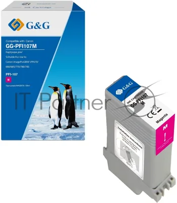 Картридж струйный G&G GG-PFI107M пурпурный (130мл) для Canon imageProGRAF iPF670/680/685/770/780/785