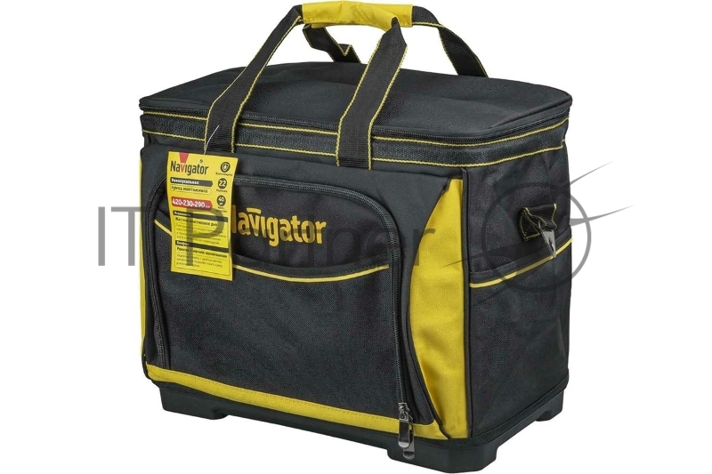 Сумка Navigator NTA-Bag07, 420х230х290мм, пластмассовое дно, черный/желтый