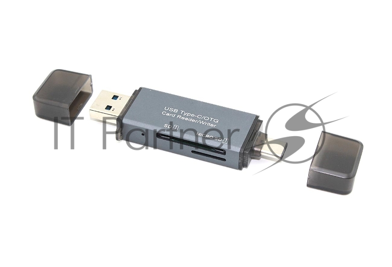 Картридер MicroSD/SD с разъемами USB и Type C