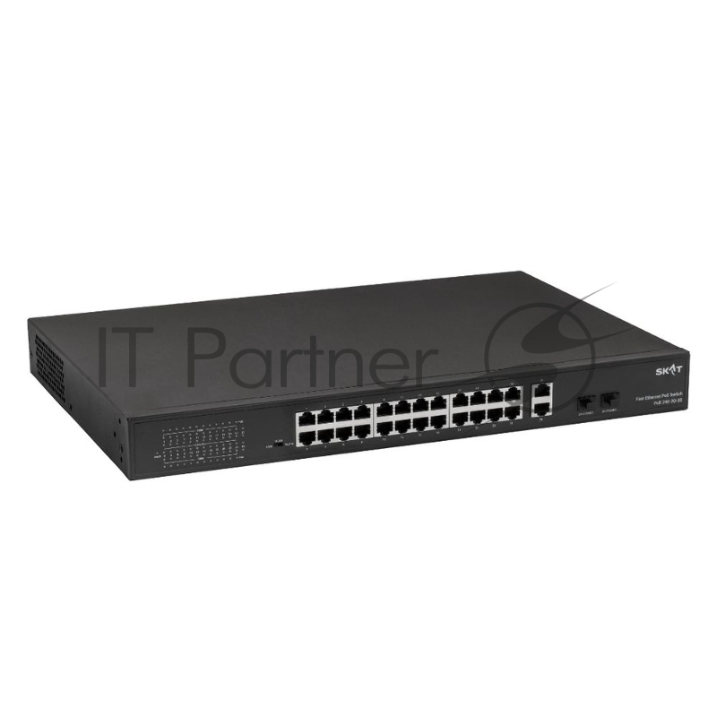 Коммутатор Бастион SKAT PoE-24E-2G-2S, 24×100 Мбит/с PoE++ + 2×1 Гбит/с Uplink + 2×1 Гбит/с SFP, неуправляемый