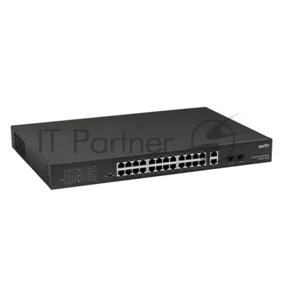 Коммутатор Бастион SKAT PoE-24E-2G-2S, 24×100 Мбит/с PoE++ + 2×1 Гбит/с Uplink + 2×1 Гбит/с SFP, неуправляемый