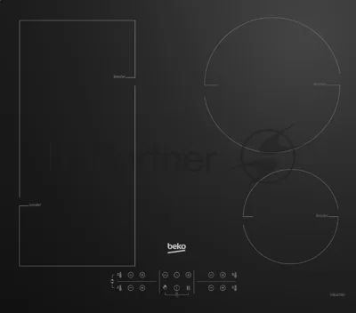 Индукционная варочная поверхность Beko BHI6420KFBB, 4 конфорки, стеклокерамика, 7200 Вт