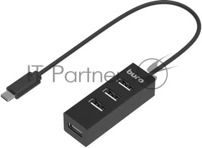 USB-концентратор Buro BPH-C-1906, USB-C, USB 2.0 4 порта, USB