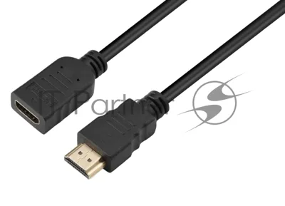 Кабель GoPower удлинитель HDMI 2.0 (m)-HDMI (f) 0.5м ПВХ черный Premium Zip-Lock c подвесом (1/250)