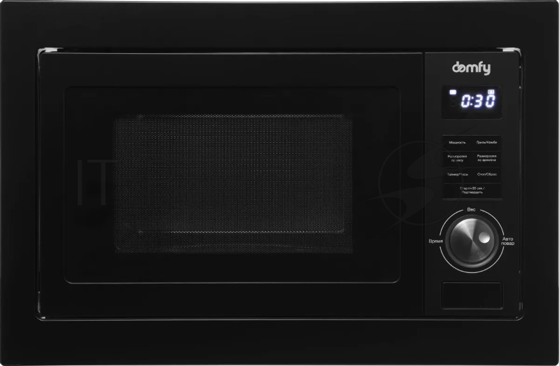 Встраиваемая микроволновая печь Domfy DM2540BW BG черный, 25 л, 900 Вт, переключатели - поворотный механизм/кнопки