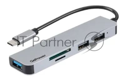 USB-концентратор GoPower GPH5-1, USB Type-C, USB/MicroSD/SD/USB Type-C, USB