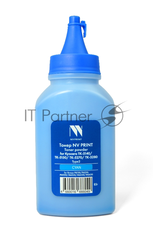 Тонер NVPrint для Kyocera ТК-5140/ТК-5150/ТК-5270/ТК-5280 Type2 (85г) Cyan совместимый