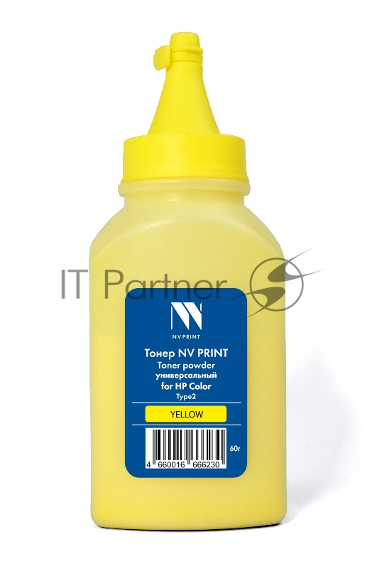 Тонер NVPrint для HP Color универсальный Type2 (60г) Yellow совместимый