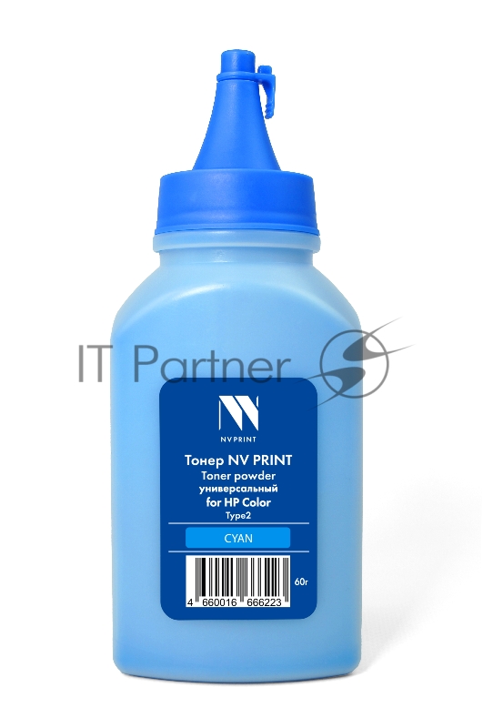 Тонер NVPrint для HP Color универсальный Type2 (60г) Cyan совместимый