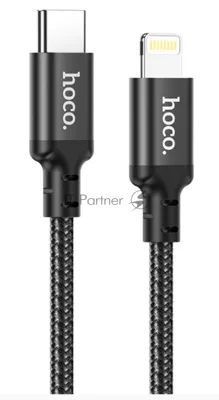 Кабель USB-C HOCO X14 Double speed Type-C - Lightning, 3A, 20W, 1 м, черный
