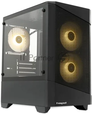 Компьютерный корпус HSPD M330, Mesh Mini-tower, черный, TG, 0.6 SPCC, 3x120mm ARGB mATX, mITX 175/330/160mm 2x2.5", 2x3.5", 4xPCI 1xUSB-A 3.0, 2xUSB-A1.0 365x216x405mm