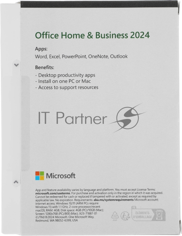 Офисное приложение Microsoft Office Home and Business 2024 English Medialess (EP2-06638)