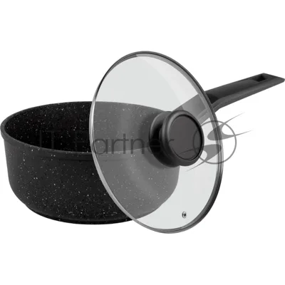Ковш Maunfeld Galaxite MF18GLX01SP из литого алюминия со стеклянной крышкой, 18 см, 1,6 л