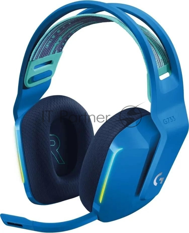 Гарнитура Logitech G733 синий, беспроводная, 2.4 ГГц, до 29 ч, LIGHTSYNC RGB