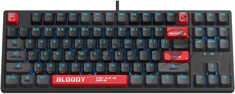 Клавиатура A4Tech Bloody AT87 проводная USB черный/красный