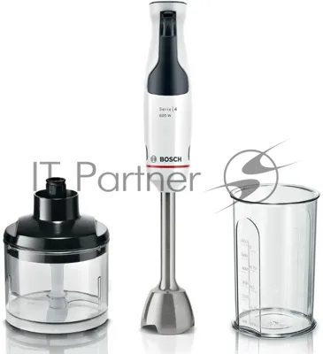 Блендер погружной Bosch MSM4W220 белый, 600 Вт, плавная регулировка, турбо