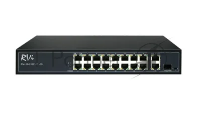 Коммутатор RVi RVi-1NS16F-1T-1C, 16×100 Мбит/с PoE + 1×1 Гбит/с Uplink + 1×1 Гбит/с SFP (Combo), неуправляемый