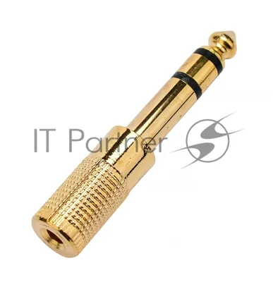 Аудио переходник Cablexpert A-63M-35F, Jack6.3(M) на Jack3.5(F) стерео, золотой, пакет