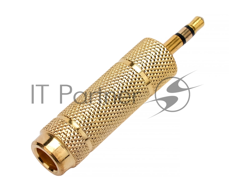 Аудио переходник Cablexpert A-35M-63F, Jack3.5(M) на Jack6.3(F) стерео, золотой, пакет