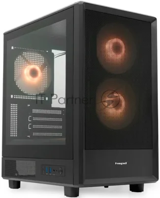 Компьютерный корпус HSPD M310, Mesh Mini-tower, черный, TG, 0.4 SPCC, 3x120мм ARGb mATX, mITX 180/280/160мм 1x2.5", 1x3.5", 4xPCI 2xUSB-A 3.0 452x277x418мм