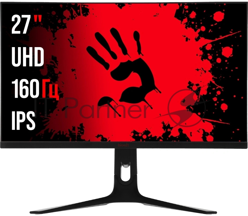 Монитор 27" BLOODY MN272U IPS 3840x2160, 160 Гц, 5 мс, 16:9, 400 кд/м², 2xHDMI, 2xDisplayPort, трехсторонний безрамочный дизайн, Flicker Free, Low Blue Light, HDR10, черный