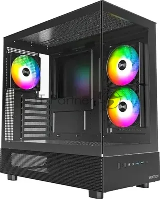 Компьютерный корпус Montech XR черный без БП ATX 3x120мм 2xUSB3.0 1xUSB3.1 audio bott PSU