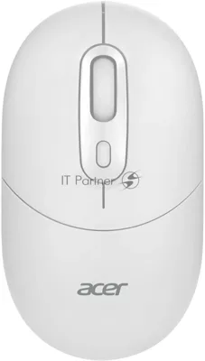 Мышь беспроводная Acer OMR301 белый, 1600 dpi, радиоканал, Bluetooth, USB, кнопки - 4