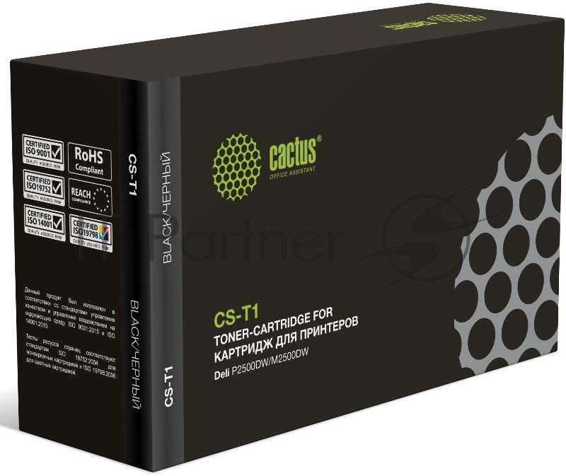 Картридж лазерный Cactus CS-T1 (T1) черный (3500 стр.) для Deli P2500DW/M2500DW