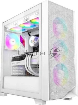 Компьютерный корпус PCCooler C3D510 WH ARGb, Tempered Glass Full Tower, White, TG, 0.7 SPCC, 3x120мм ARGb E-ATX, ATX, mATX, mITX 170/390/410мм 2x2.5", 2x3.5", 7xPCI 2xUSB-A 3.0 454.8x220x490.6мм