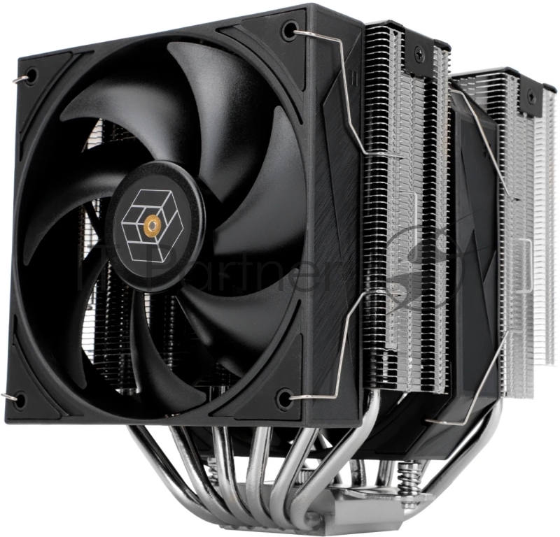 Кулер для процессора Thermalright Royal Pretor 130 (4-pin PWM, 158мм, Ni/Cu, 6x6мм, 1x120+1x130мм, 80.45CFM/81.88CFM, 29.4dBA/28.3dBA, 2150PM/1750RPM, S: 1200, 1700, 1851, 2011, 2066, 115X, AM4, AM5, silver, black)