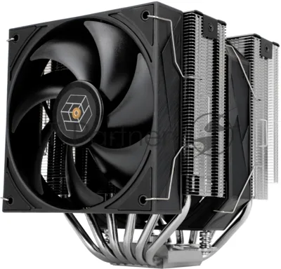 Кулер для процессора Thermalright Royal Pretor 130 (4-pin PWM, 158мм, Ni/Cu, 6x6мм, 1x120+1x130мм, 80.45CFM/81.88CFM, 29.4dBA/28.3dBA, 2150PM/1750RPM, S: 1200, 1700, 1851, 2011, 2066, 115X, AM4, AM5, silver, black)
