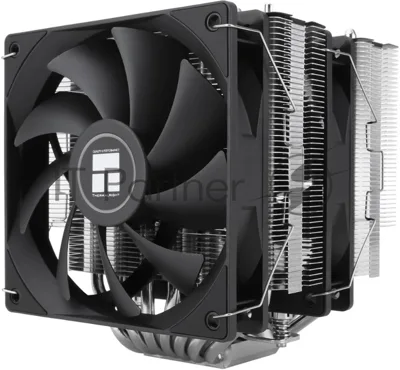 Кулер для процессора Thermalright Phantom Spirit 120 SE черный (4-pin PWM, 154mm, Ni/Cu, 7x6mm, 2x120мм, 66.17CFM, 25.6dBA, 1500RPM, S: 1200, 1700, 1851, 115X, AM4, AM5, silver, black)