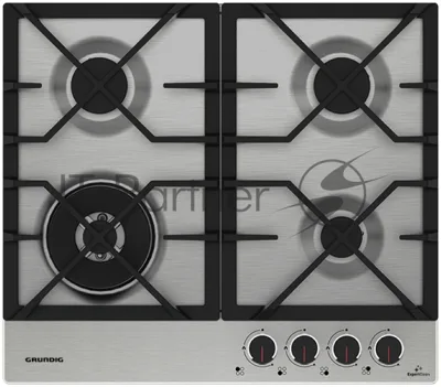 Газовая варочная поверхность Grundig GIGA 6234260 XE, 4 конфорки, нержавеющая сталь, 8500 Вт