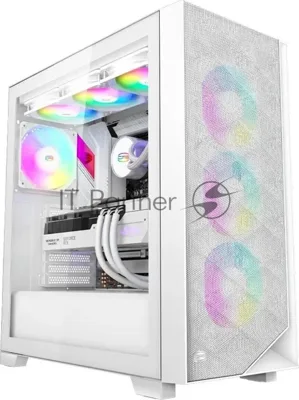 Компьютерный корпус PcCooler C3D510 WH ARGb белый без БП ATX 3x120мм 2xUSB3.0 1xUSB3.1 audio bott PSU