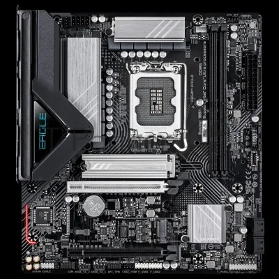 Материнская плата GIGABYTE B860M EAGLE, LGA 1851, Intel B860, 2xDDR5, 4xSATA, 2xM.2, 1xPCIe 5.0 x16, DisplayPort, HDMI, 1x2.5Gb LAN, 3x3.5 мм, 7.1, microATX