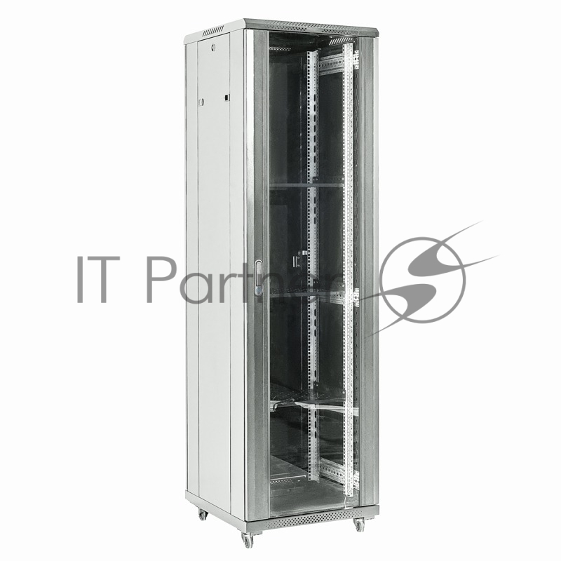 Напольный шкаф Rexant RAL 7035 19" 37U 600×600×1832 (ШxГxВ), дверь стекло, металлическая задняя дверь, боковые съемные стенки
