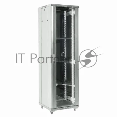 Напольный шкаф Rexant RAL 7035 19" 37U 600×600×1832 (ШxГxВ), дверь стекло, металлическая задняя дверь, боковые съемные стенки