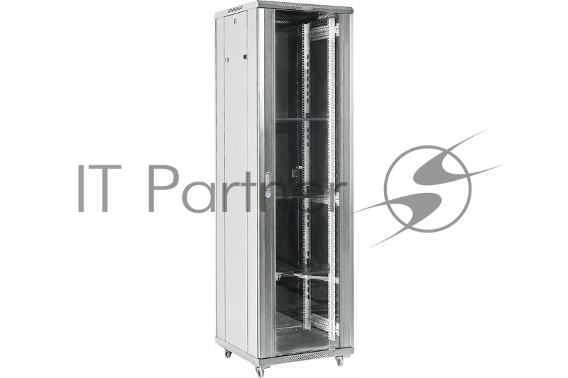 Напольный шкаф Rexant RAL 7035 19" 22U 600×600×1164 (ШxГxВ), дверь стекло, металлическая задняя дверь, боковые съемные стенки