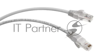 Патч-корд Cabeus PC-UTP-RJ45-Cat.6-1.5m-LSZH, U/UTP, кат.6, 2xRJ45/8p8c, неэкранированный, серый, LSZH, 1.5м