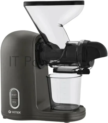 Соковыжималка Vitek VT-3715 чёрный, шнековая горизонтальная, 300 Вт, 280 мл, электронное, реверс