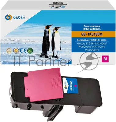 Картридж лазерный G&G GG-TK5430M TK-5430M пурпурный (1250 стр.) для Kyocera Ecosys PA2100cx/PA2100cwx/MA2100cfx/MA2100cwfx