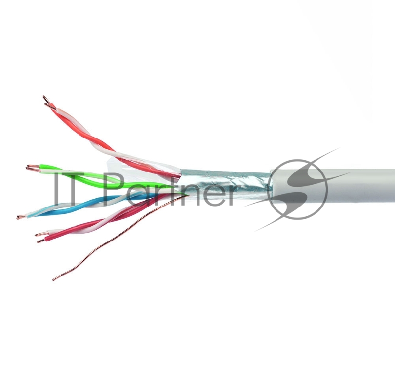 Кабель Cablexpert FPC-6057-4-CU, FTP indoor 4x2x0.57, медный, кат.6, однож., 305м, coil, серый