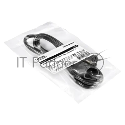 Кабель питания ExeGate Power EC-1P (C13->C14, VDE-250V-3*1.0мм2, медь, черный, 16A, 1 м)