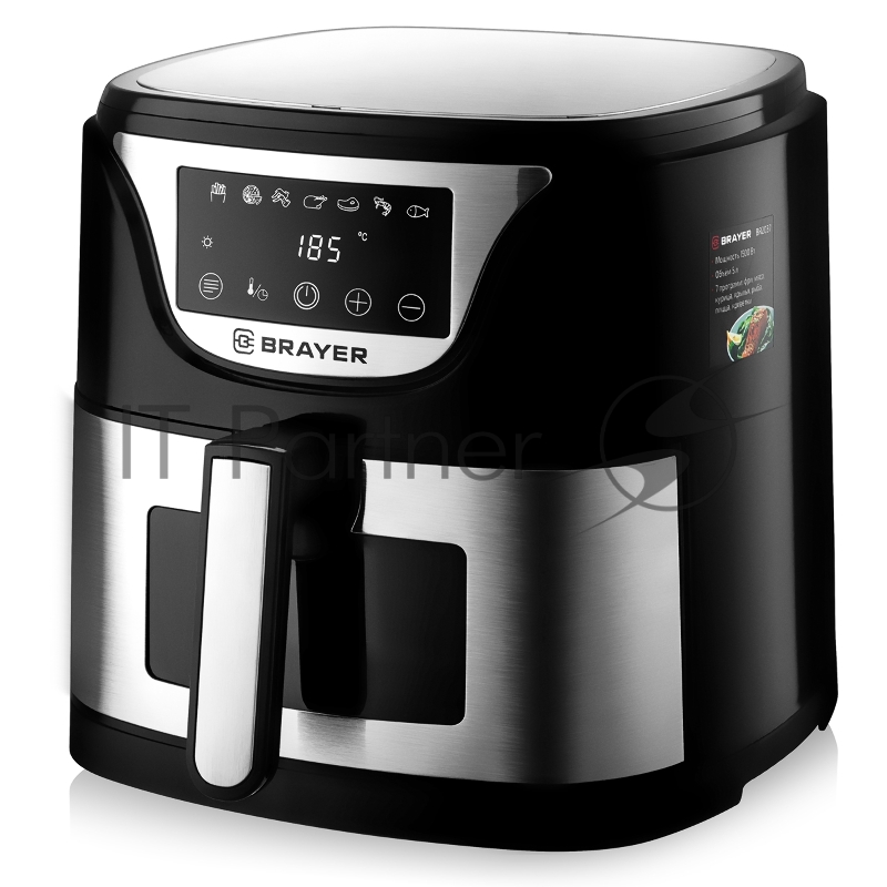 Аэрогриль Brayer BR2037 черный, 1500 Вт, 5 л, сенсор, 7 программ