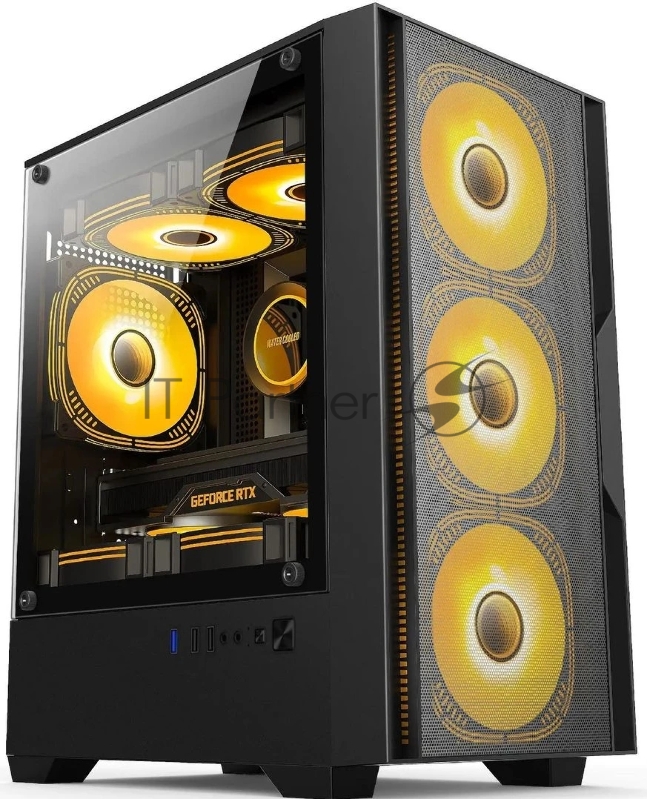 Компьютерный корпус Accord ACC-ZCU1B черный без БП mATX 3x120мм 1xUSB3.0 1xUSB3.1 audio