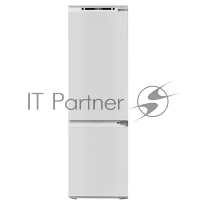 Встраиваемый холодильник Maunfeld MBF177NFFWGR Inverter белый двухкамерный 194/57 л морозилка снизу, NoFrost