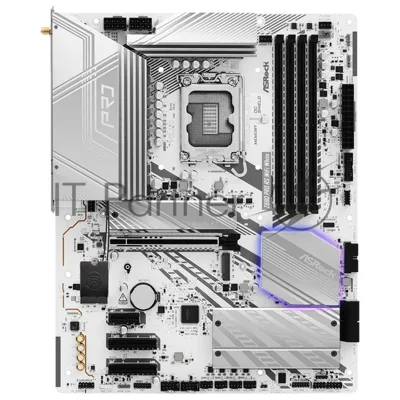 Материнская плата ASRock Z890 Pro RS WiFi White, LGA1851, Intel Z890, 4xDDR5, 4xSATA, 4xM.2, 1xPCIe 5.0 x16, DisplayPort, HDMI, USB Type-C, 1x2.5Gb LAN, Thunderbolt, 3x3.5 мм, 7.1, ATX